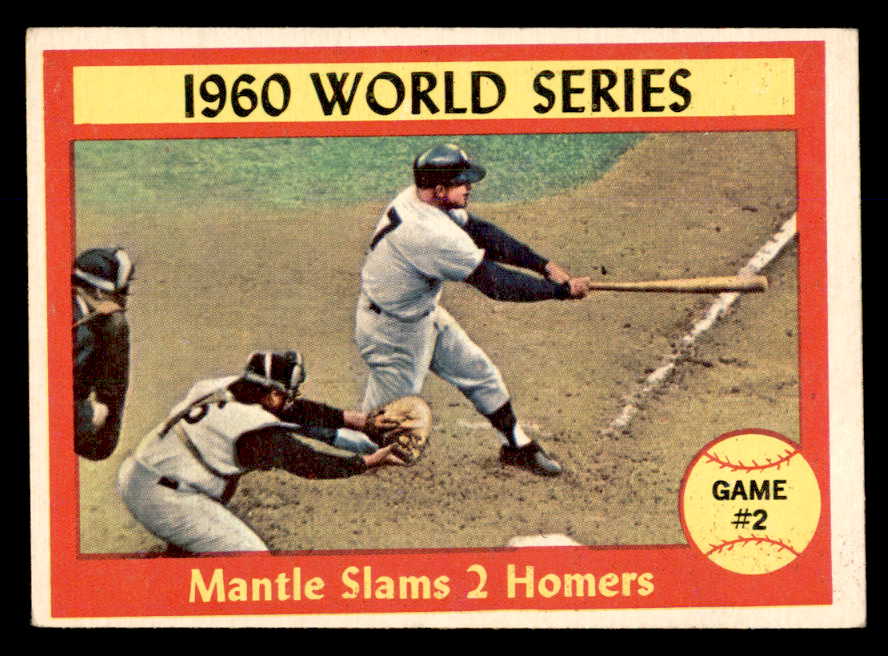 1961 Topps Baseball #307 World Series Game 2 Mickey Mantle EX-MT 565626