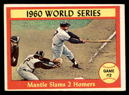 1961 Topps Baseball #307 World Series Game 2 Mickey Mantle EX-MT 565626