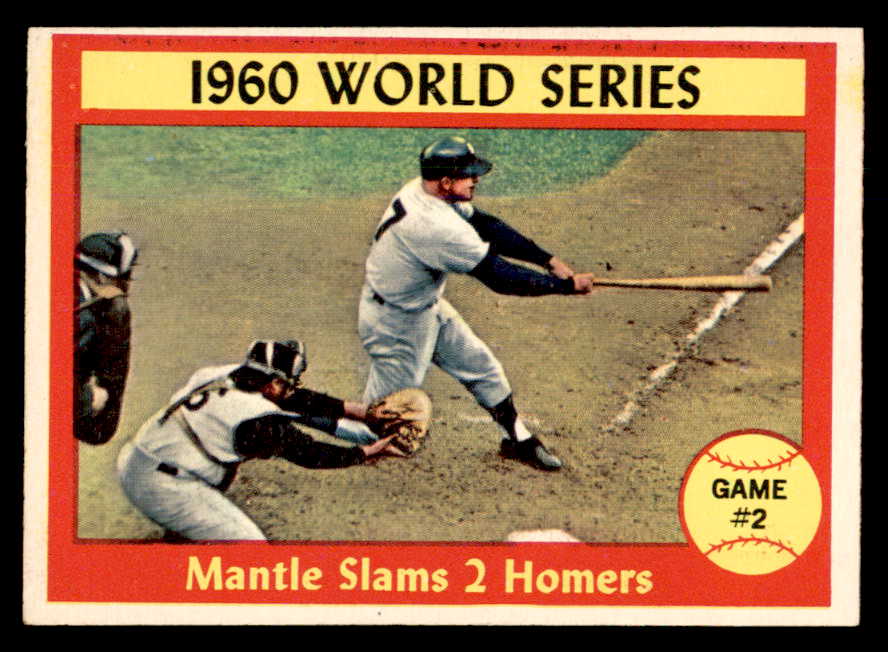1961 Topps Baseball #307 World Series Game 2 Mickey Mantle EX-MT 565627