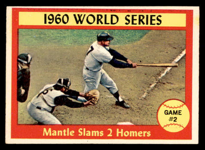 1961 Topps Baseball #307 World Series Game 2 Mickey Mantle EX-MT 565627