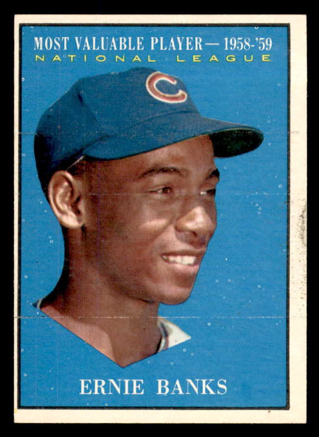 1961 Topps Baseball #485 Ernie Banks MVP Cubs EX-MT 565635
