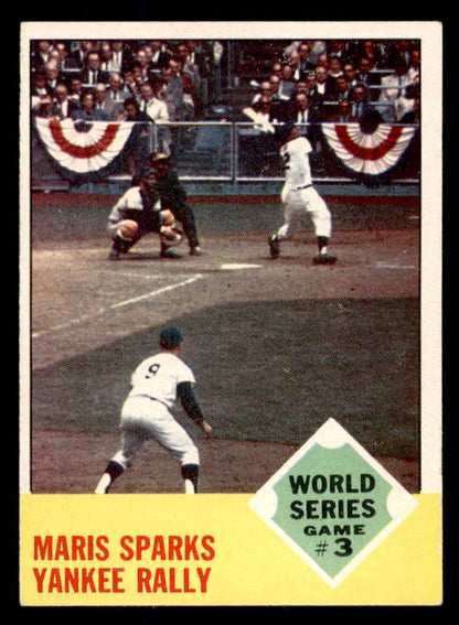 1963 Topps Baseball #144 World Series Game 3 Roger Maris EX-MT 565653