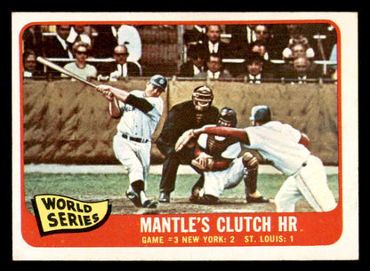 1965 Topps Baseball #134 World Series Game 3 Mickey Mantle EX-MT 565669