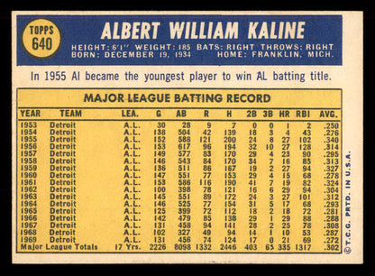 1970 Topps Baseball #640 Al Kaline Tigers EX-MT 565677