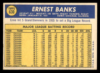 1970 Topps Baseball #630 Ernie Banks Cubs EX+/EX-MT 565683