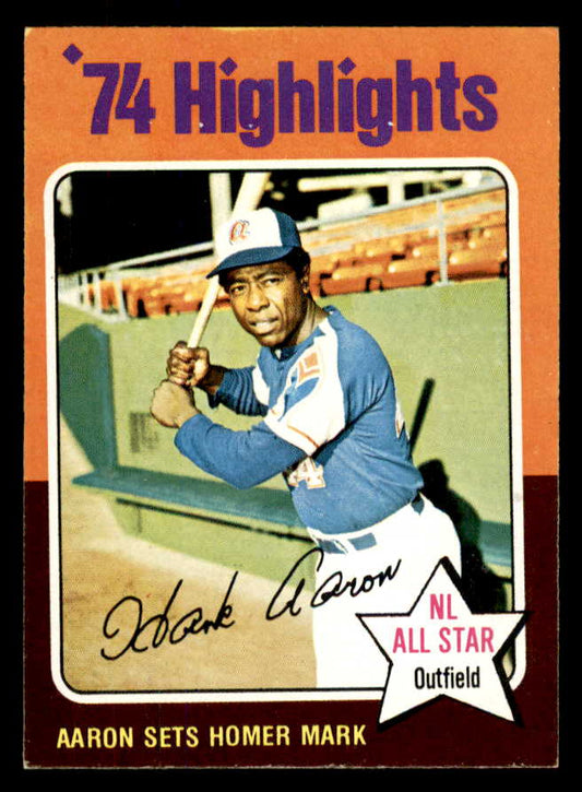 1975 Topps Baseball #  1 Hank Aaron HL Braves EX-MT 565696