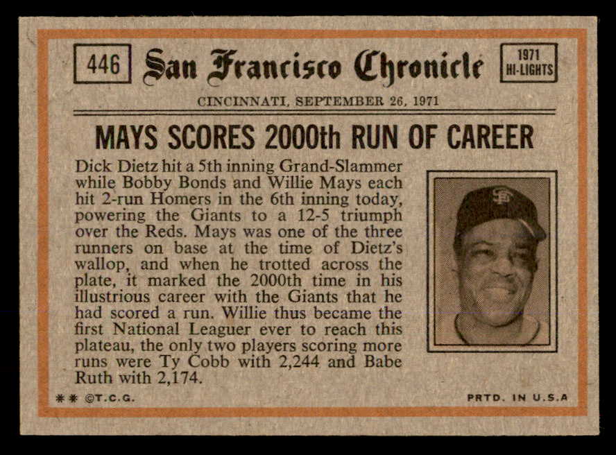 1972 Topps Baseball #446 Tom Seaver IA Mets EX-MT 565702