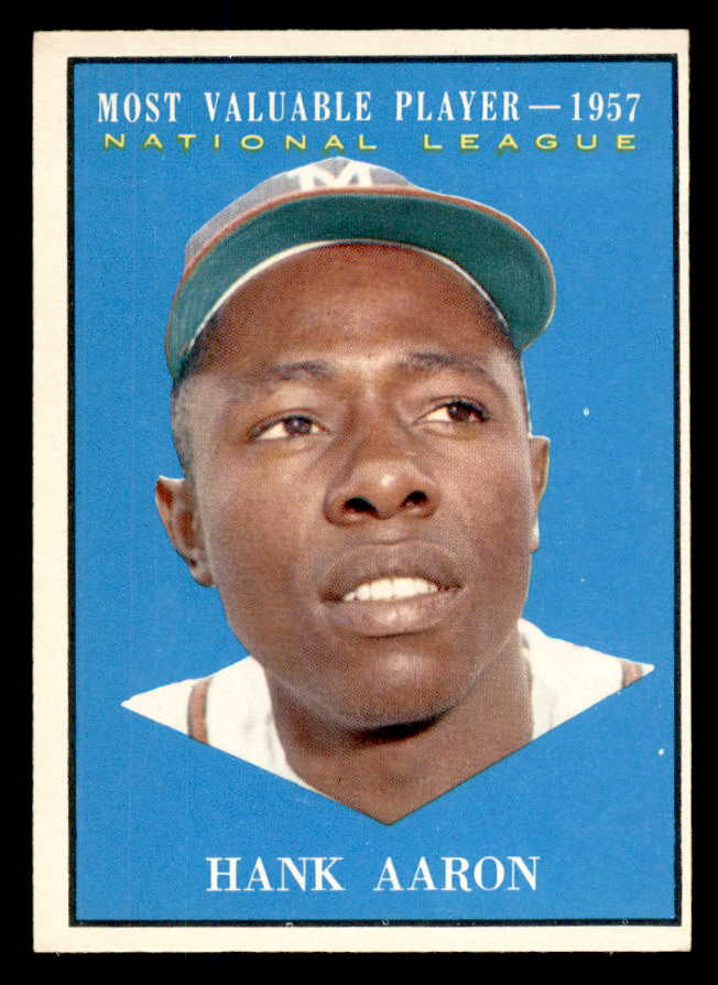 1961 Topps Baseball #484 Hank Aaron MVP Braves EX-MT 565708