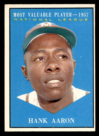 1961 Topps Baseball #484 Hank Aaron MVP Braves EX-MT 565708