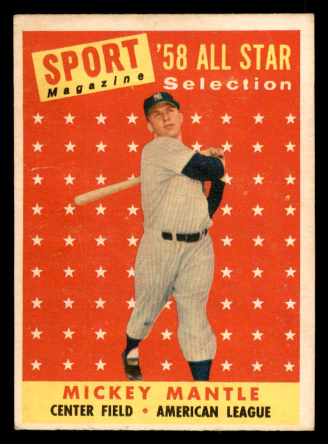 1958 Topps Baseball #487 Mickey Mantle A.S. Yankees VG-EX 565718