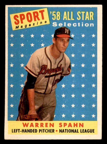 1958 Topps Baseball #494 Warren Spahn A.S. Braves EX-MT 565719