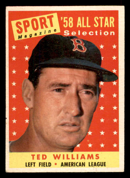 1958 Topps Baseball #485 Ted Williams A.S. Red Sox EX-MT 565720