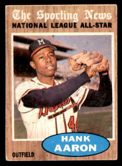 1962 Topps Baseball #394 Hank Aaron A.S. Braves VG-EX 565729