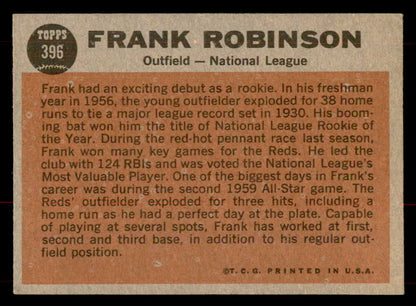 1962 Topps Baseball #396 Frank Robinson A.S. Reds EX-MT 565730