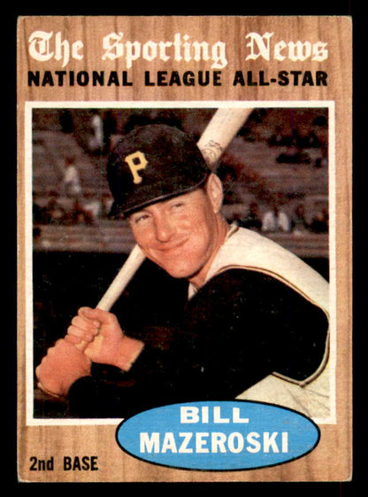 1962 Topps Baseball #391 Bill Mazeroski A.S. Pirates EX-MT 565734