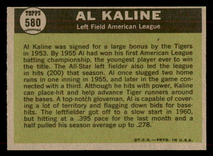 1961 Topps Baseball #580 Al Kaline A.S. Tigers EX-MT 565738