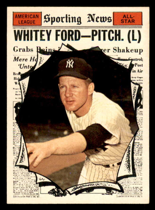 1961 Topps Baseball #586 Whitey Ford A.S. Yankees EX-MT 565740