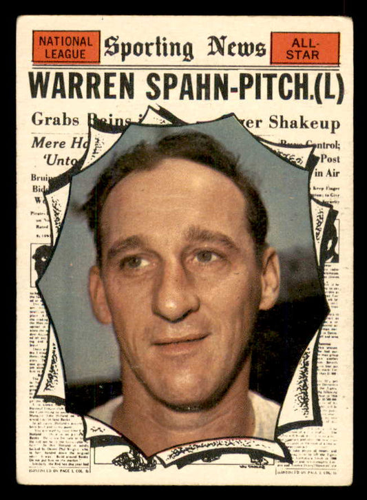 1961 Topps Baseball #589 Warren Spahn A.S. Braves VG-EX 565744