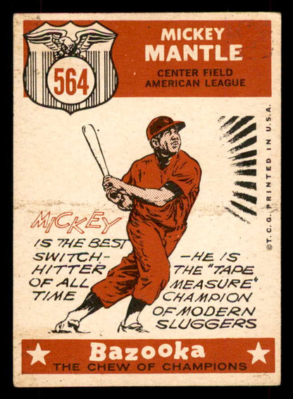 1959 Topps Baseball #564 Mickey Mantle A.S. Yankees VG-EX 565747