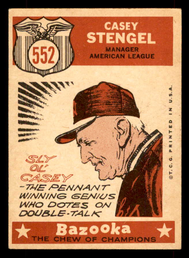 1959 Topps Baseball #552 Casey Stengel A.S. Yankees EX-MT 565749