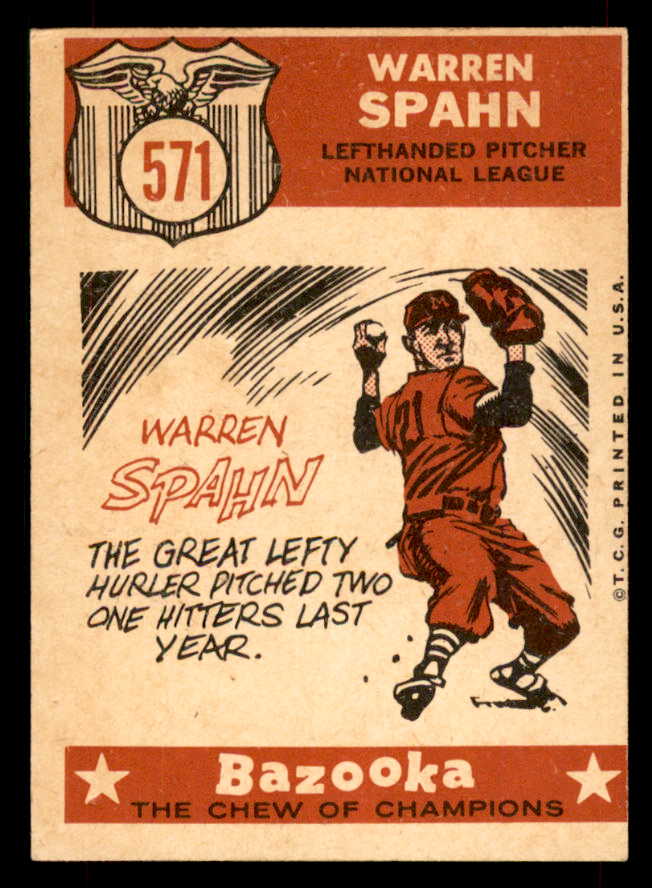 1959 Topps Baseball #571 Warren Spahn A.S. Braves EX-MT 565751