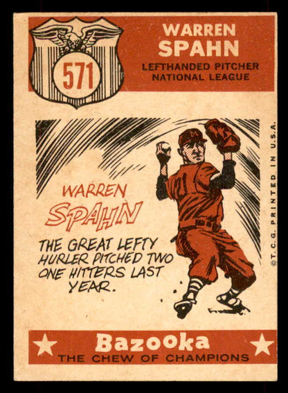1959 Topps Baseball #571 Warren Spahn A.S. Braves EX-MT 565751
