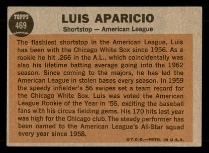 1962 Topps Baseball #469 Luis Aparicio A.S. White Sox VG-EX 565761