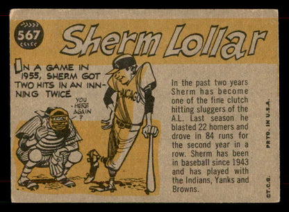 1960 Topps Baseball #567 Sherm Lollar A.S. White Sox VG-EX 565766