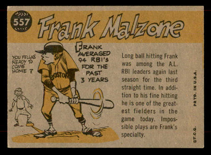 1960 Topps Baseball #557 Frank Malzone A.S. Red Sox EX+/EX-MT 565767