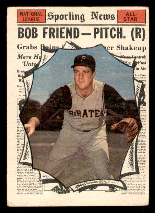 1961 Topps Baseball #585 Bob Friend A.S. Pirates VG 565768