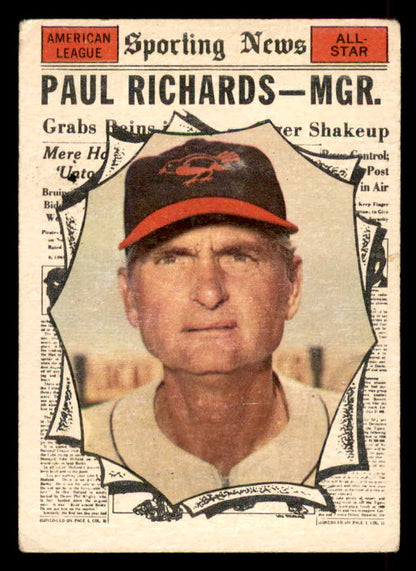 1961 Topps Baseball #566 Paul Richards A.S. Orioles VG 565769