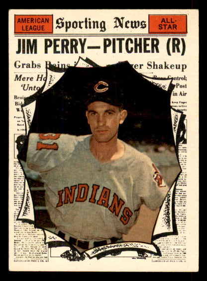 1961 Topps Baseball #584 Jim Perry A.S. Indians EX-MT 565770