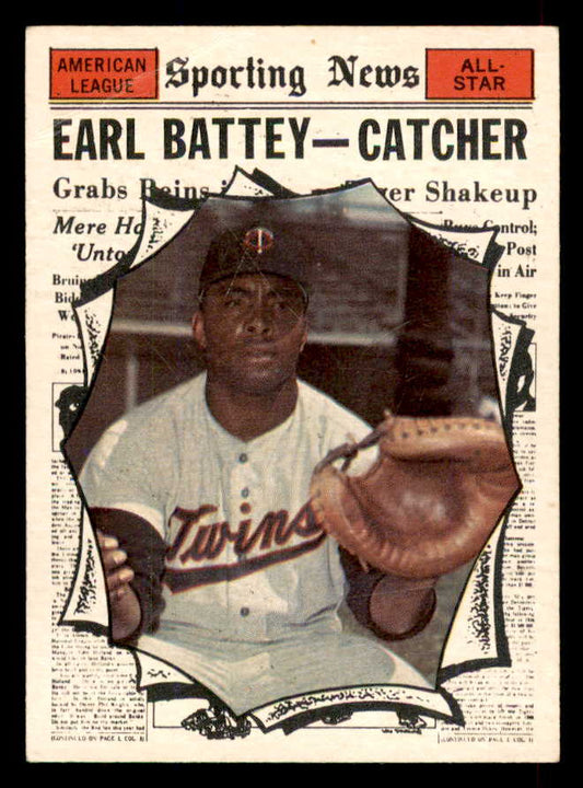 1961 Topps Baseball #582 Earl Battey A.S. Twins EX-MT 565772