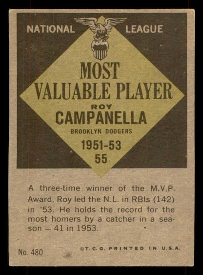 1961 Topps Baseball #480 Roy Campanella MVP Dodgers EX-MT 565775