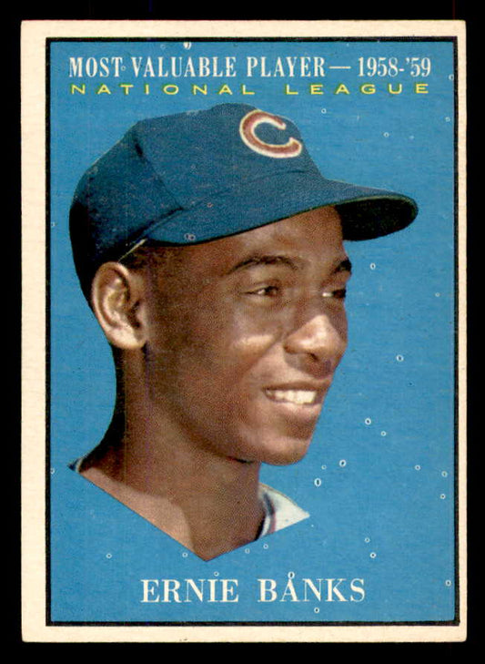 1961 Topps Baseball #485 Ernie Banks MVP Cubs EX-MT 565777