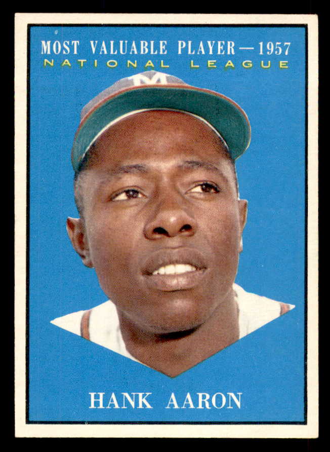 1961 Topps Baseball #484 Hank Aaron MVP Braves NR-MT 565782