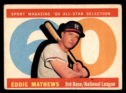 1960 Topps Baseball #558 Eddie Mathews A.S. Braves VG-EX 565783