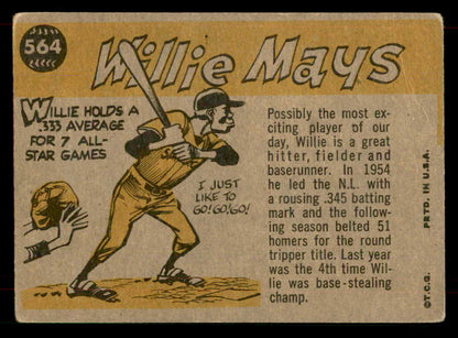 1960 Topps Baseball #564 Willie Mays A.S. Giants VG-EX 565784