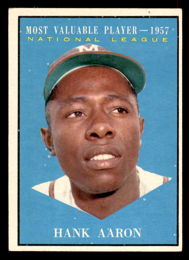 1961 Topps Baseball #484 Hank Aaron MVP Braves VG 565792