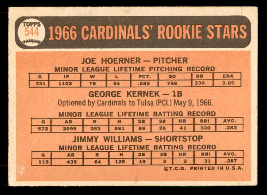 1966 Topps Baseball #544 Joe Hoerner Cardinals VG-EX 565801