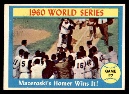 1961 Topps Baseball #312 World Series Game 7 Mazeroski EX-MT 565808