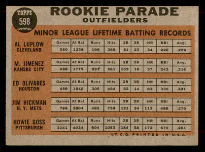 1962 Topps Baseball #598 Jim Hickman Mets VG-EX 565825