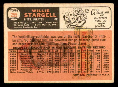 1966 Topps Baseball #255 Willie Stargell Pirates FR-GD 565834