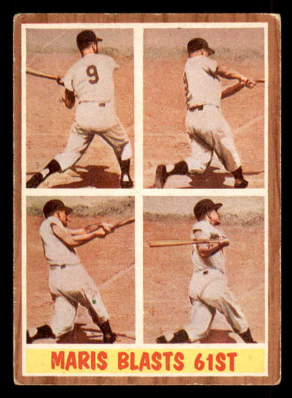 1962 Topps Baseball #313 Roger Maris IA Yankees VG 565838