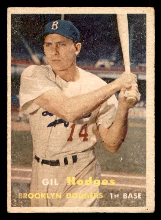 1957 Topps Baseball # 80 Gil Hodges Dodgers VG 565840