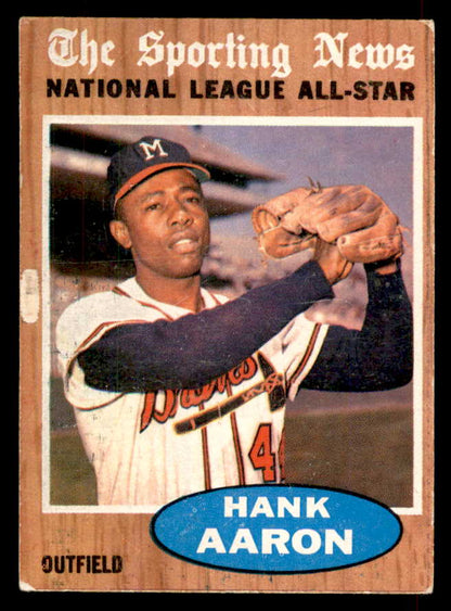 1962 Topps Baseball #394 Hank Aaron A.S. Braves EX 565848
