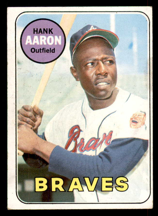 1969 Topps Baseball #100 Hank Aaron Braves GD-VG 565850