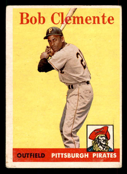 1958 Topps Baseball # 52 Roberto Clemente Pirates VG 565857