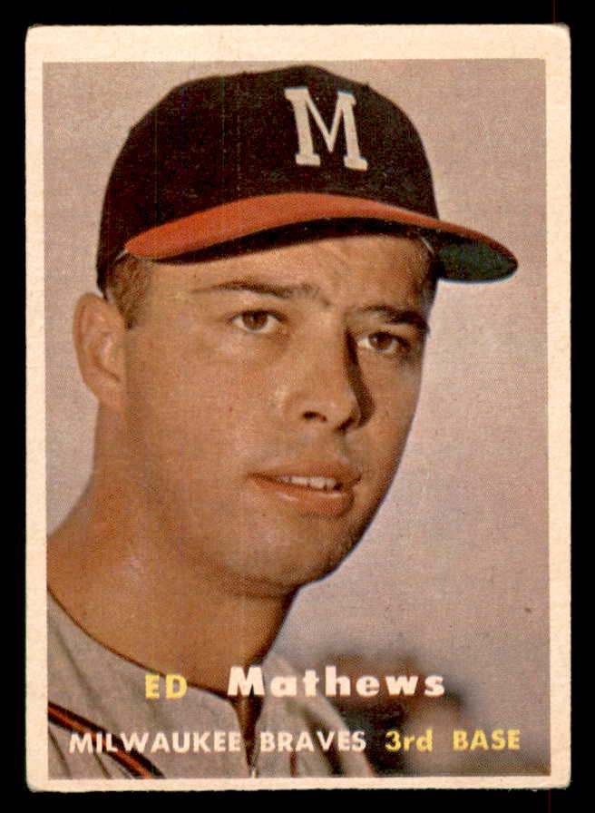 1957 Topps Baseball #250 Eddie Mathews Braves VG 565860