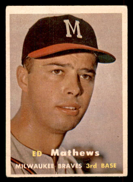 1957 Topps Baseball #250 Eddie Mathews Braves VG 565860